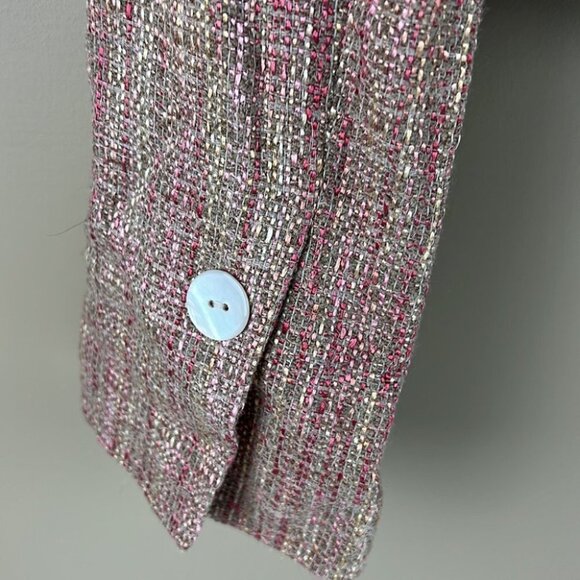 Teenflo  Single Button Waist Length Blazer with Metallic Threading - Picture 3 of 10